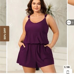 BloomChic Purple One-Piece Swim Romper